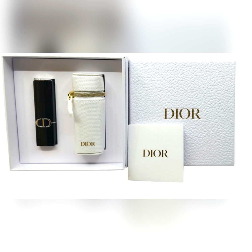 Dior Lipstick Set in Black and White with Gold Accents